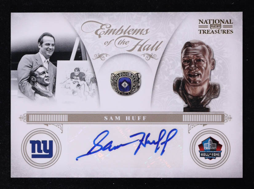 Sam Huff 2011 Playoff National Treasures Emblems of the Hall Signatures #18 #48/99 at PristineAuction.com Sam Huff 2011 Playoff National Treasures Emblems of the Hall Signatures #18 #48/99 at PristineAuction.com