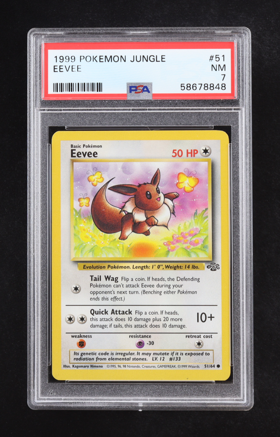 Eevee 1999 Pokemon Jungle #51 (PSA 7) at PristineAuction.com Eevee 1999 Pokemon Jungle #51 (PSA 7) at PristineAuction.com