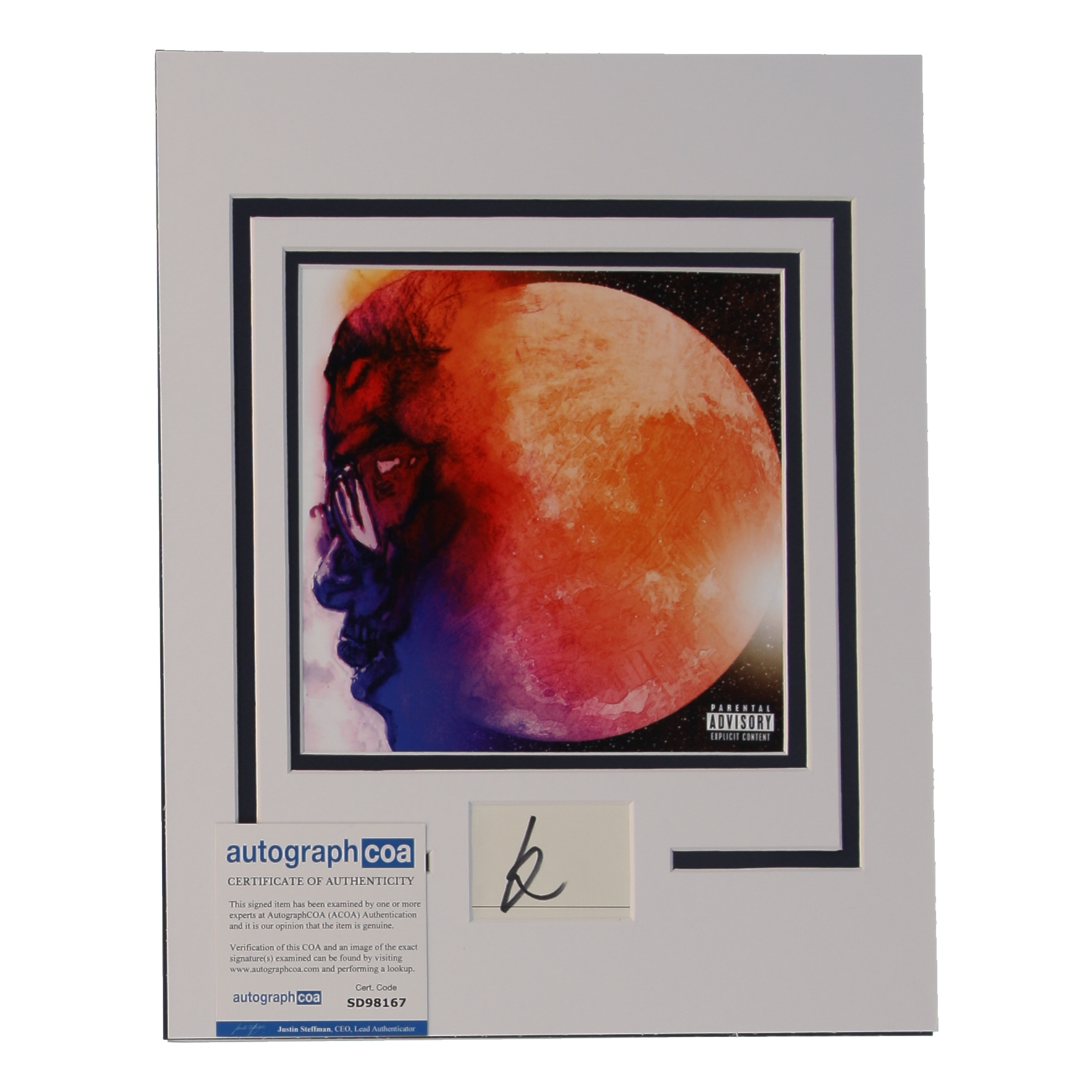 Kid Cudi Signed Cut Lithograph Display with "Man on the Moon: The End of Day" Photo (ACOA) at PristineAuction.com Kid Cudi Signed Cut Lithograph Display with "Man on the Moon: The End of Day" Photo (ACOA) at PristineAuction.com