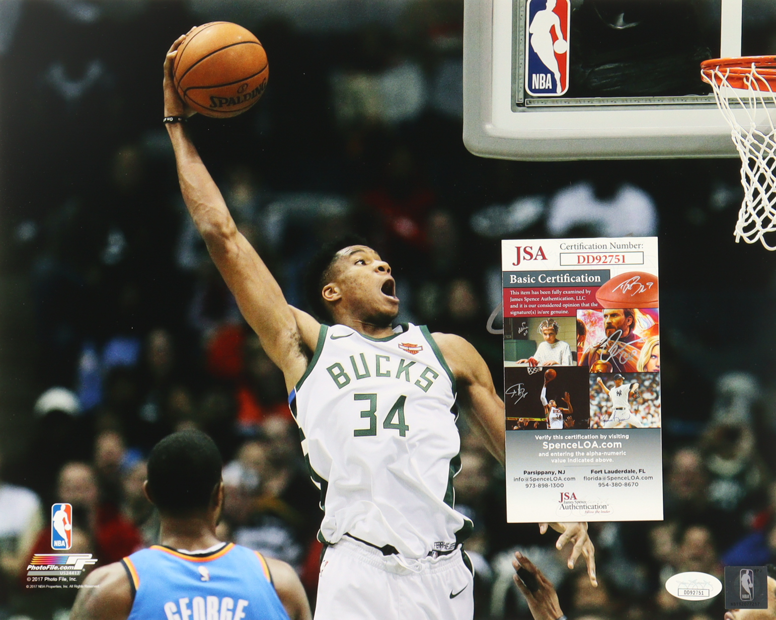 Giannis Antetokounmpo Signed Bucks 11x14 Photo (JSA) at PristineAuction.com Giannis Antetokounmpo Signed Bucks 11x14 Photo (JSA) at PristineAuction.com