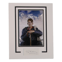 Sir Edmund Hillary Signed Custom Matted Cut Display (ACOA) at PristineAuction.com