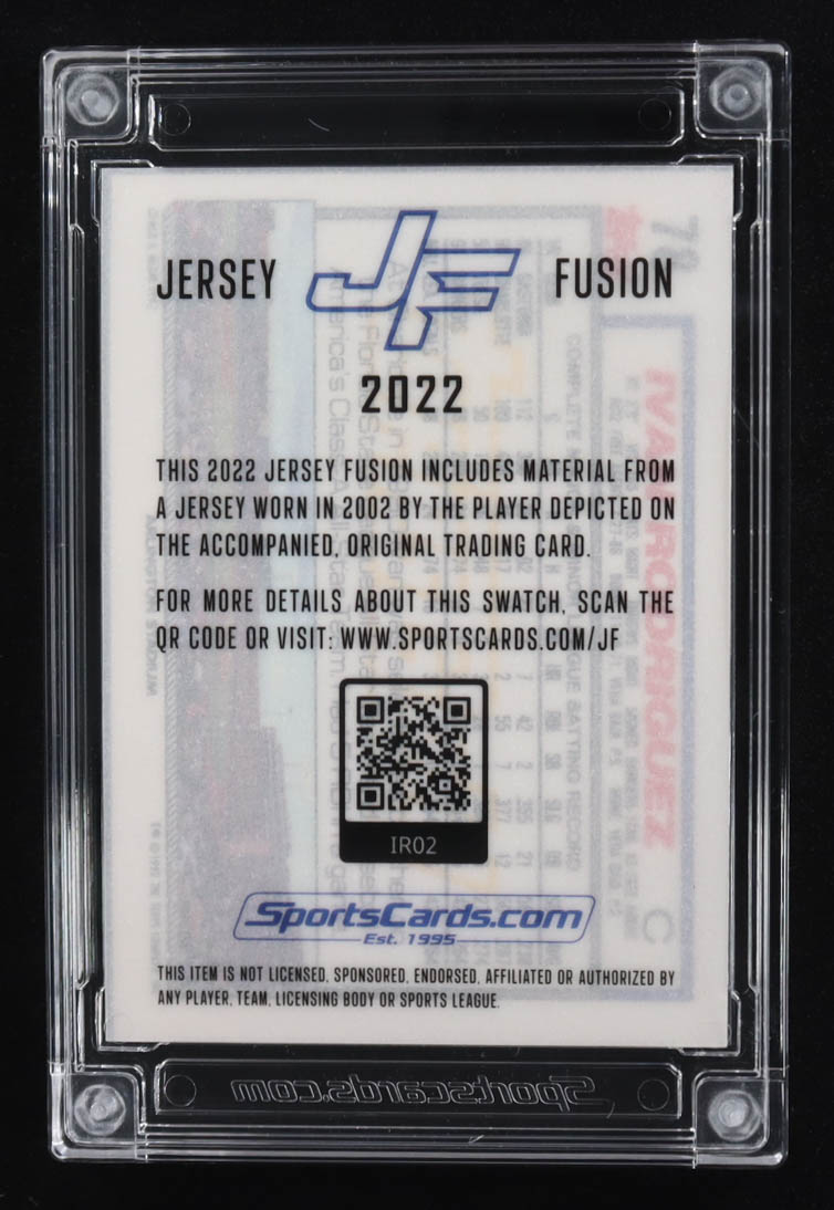 Ivan Rodriguez 2022 Jersey Fusion Game-Used Swatch #IR02 at PristineAuction.com Ivan Rodriguez 2022 Jersey Fusion Game-Used Swatch #IR02 at PristineAuction.com