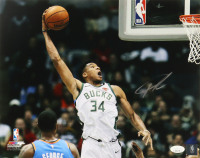 Giannis Antetokounmpo Signed Bucks 11x14 Photo (JSA) at PristineAuction.com