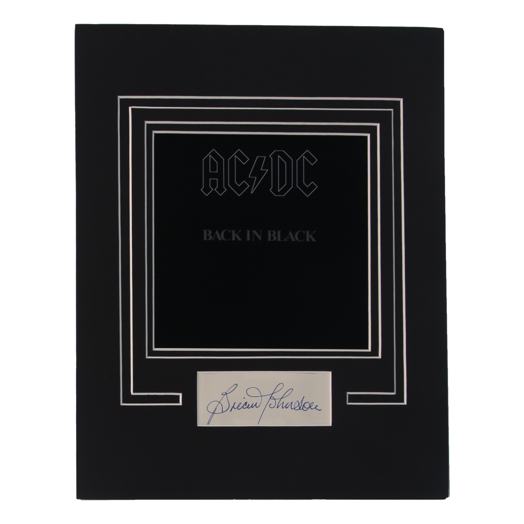 Brian Johnson Signed Cut Lithograph Display with Photo (ACOA) at PristineAuction.com Brian Johnson Signed Cut Lithograph Display with Photo (ACOA) at PristineAuction.com
