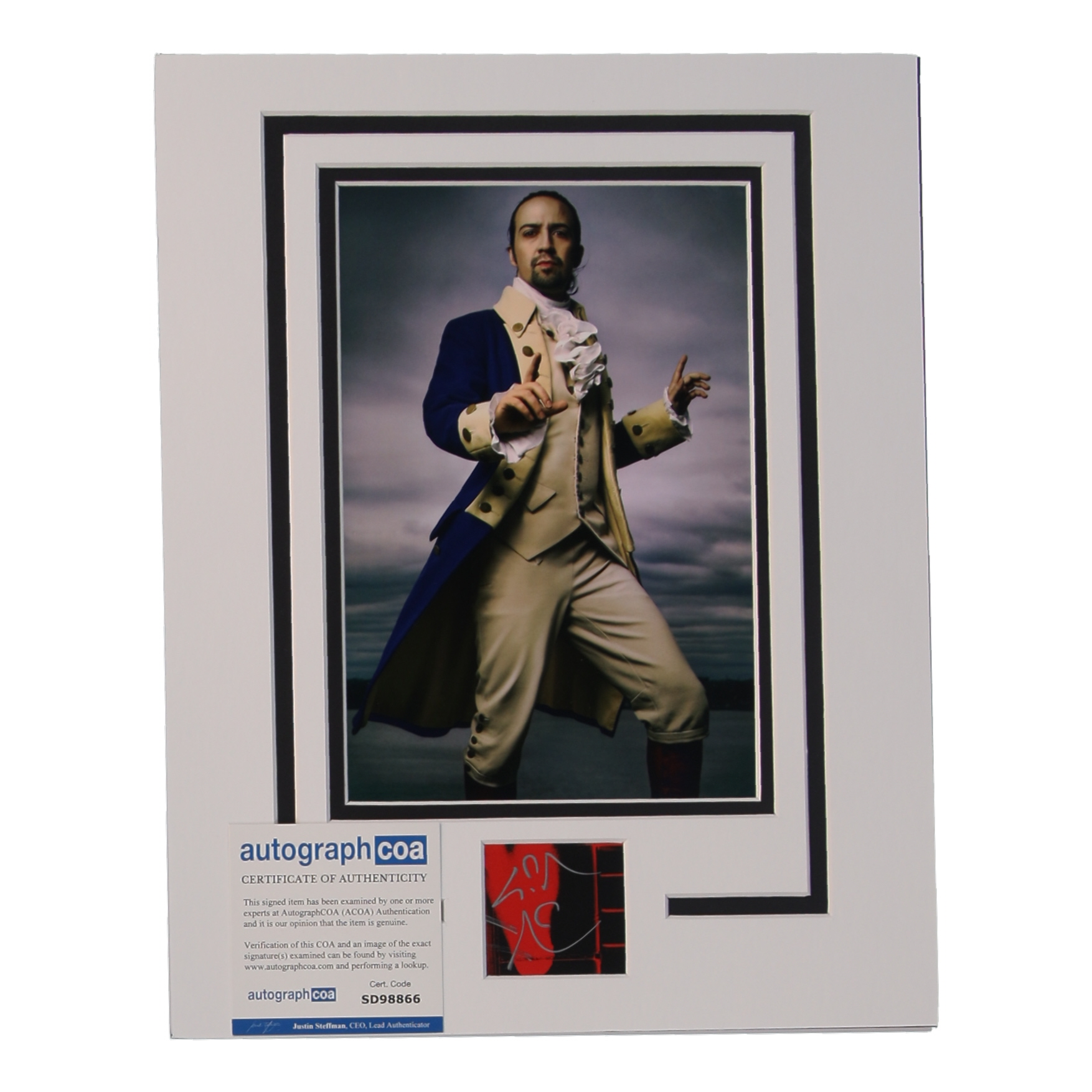Lin-Manuel Miranda Signed "Hamilton" Custom Matted Cut Display (ACOA) at PristineAuction.com Lin-Manuel Miranda Signed "Hamilton" Custom Matted Cut Display (ACOA) at PristineAuction.com