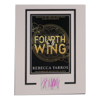 Rebecca Yarros Signed "Fourth Wing" Custom Matted Cut Display (ACOA) at PristineAuction.com