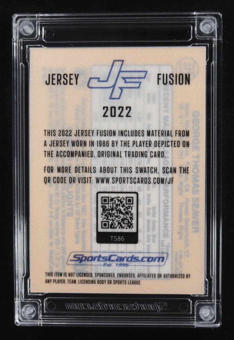 Tom Seaver 2022 Jersey Fusion Game-Used Swatch #TS86 at PristineAuction.com Tom Seaver 2022 Jersey Fusion Game-Used Swatch #TS86 at PristineAuction.com