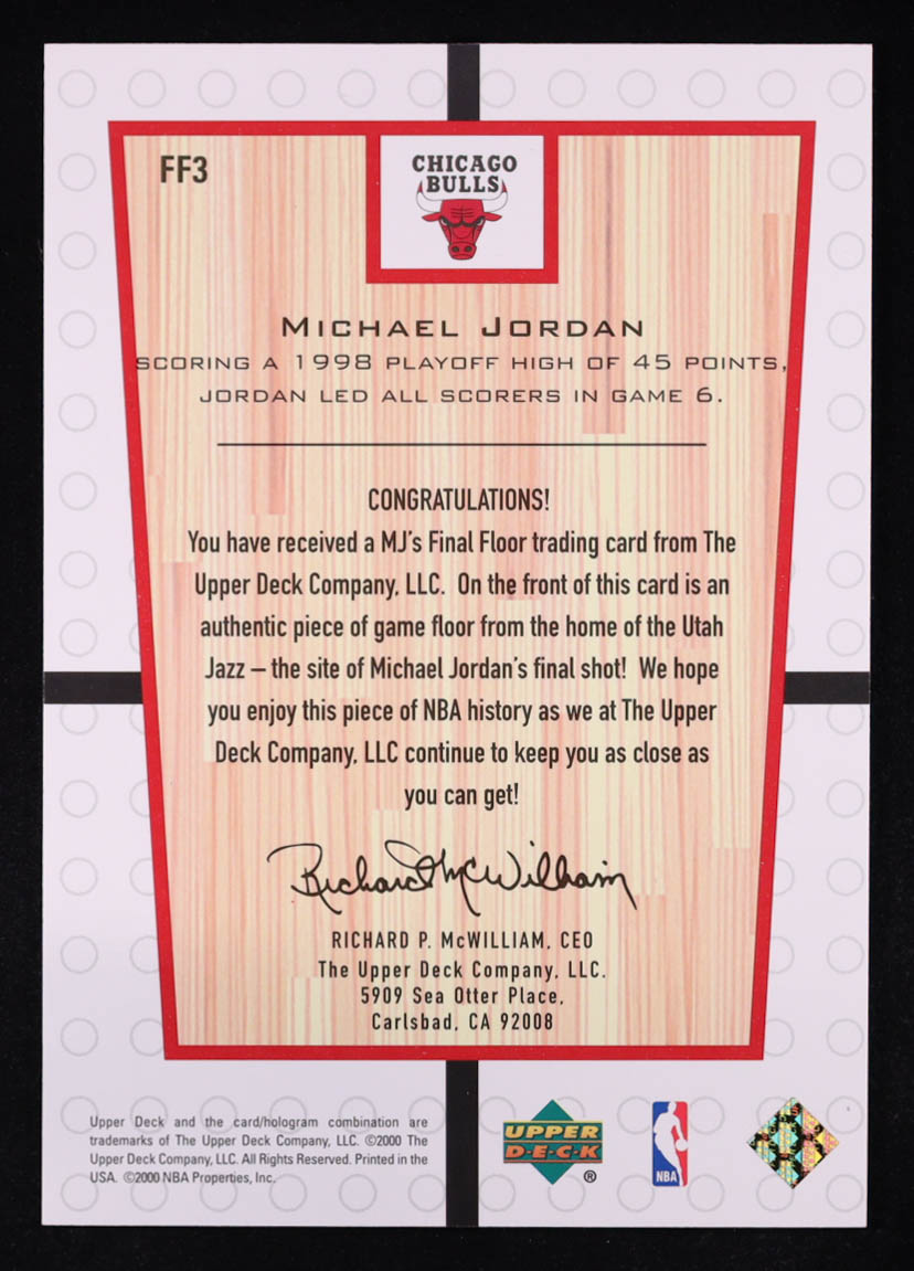 Michael Jordan 2000 Upper Deck Century Legends MJ Final Floor Jumbos #FF3 at PristineAuction.com Michael Jordan 2000 Upper Deck Century Legends MJ Final Floor Jumbos #FF3 at PristineAuction.com