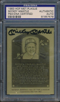 Mickey Mantle Signed 1983 Hall of Fame Metal Plaque Card (PSA) at PristineAuction.com