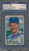 Whitey Ford Signed 1951 Bowman #1 RC (PSA | Autograph Graded 9) at PristineAuction.com