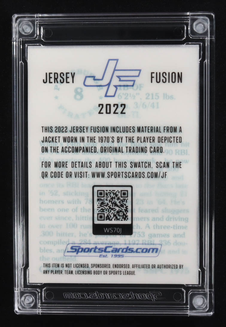Willie Stargell 2022 Jersey Fusion Game-Used Swatch #WS70J at PristineAuction.com Willie Stargell 2022 Jersey Fusion Game-Used Swatch #WS70J at PristineAuction.com