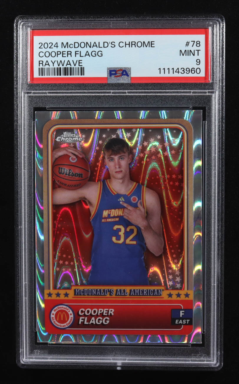 Cooper Flagg 2024 McDonald's Topps Chrome Raywave #78 RC (PSA 9) at PristineAuction.com Cooper Flagg 2024 McDonald's Topps Chrome Raywave #78 RC (PSA 9) at PristineAuction.com
