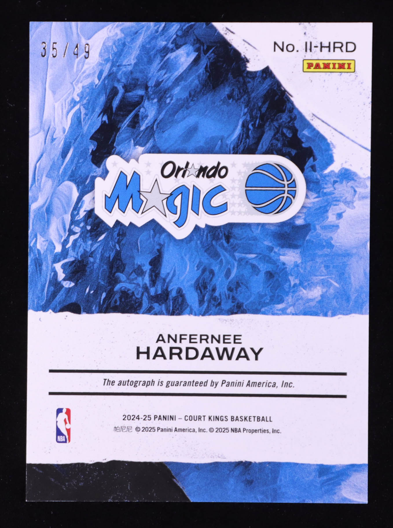 Anfernee Hardaway 2024-25 Court Kings Impressionist Ink Amber #19 #35/49 at PristineAuction.com Anfernee Hardaway 2024-25 Court Kings Impressionist Ink Amber #19 #35/49 at PristineAuction.com
