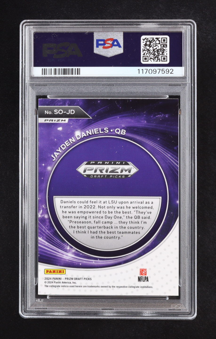 Jayden Daniels 2024 Panini Prizm Draft Picks Student Orientation Red Ice #5 RC (PSA 10) at PristineAuction.com Jayden Daniels 2024 Panini Prizm Draft Picks Student Orientation Red Ice #5 RC (PSA 10) at PristineAuction.com