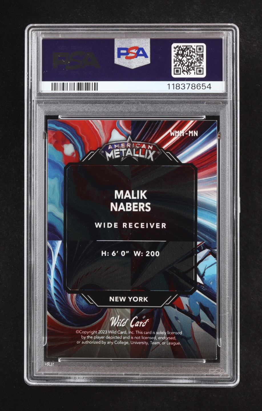 Malik Nabers 2024 Wild Card American Metallix Marble Blue White Rainbow Foil #WMN-MN #03/20 RC (PSA 9) at PristineAuction.com Malik Nabers 2024 Wild Card American Metallix Marble Blue White Rainbow Foil #WMN-MN #03/20 RC (PSA 9) at PristineAuction.com