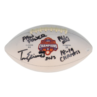 Travis Etienne Signed Clemson Tigers 2018 National Champions Logo Football with Multiple Inscriptions (JSA) at PristineAuction.com