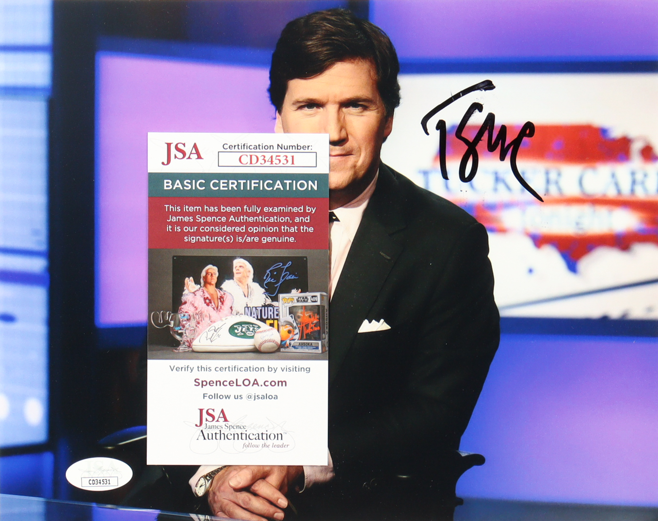 Tucker Carlson Signed 8x10 Photo (JSA) at PristineAuction.com Tucker Carlson Signed 8x10 Photo (JSA) at PristineAuction.com