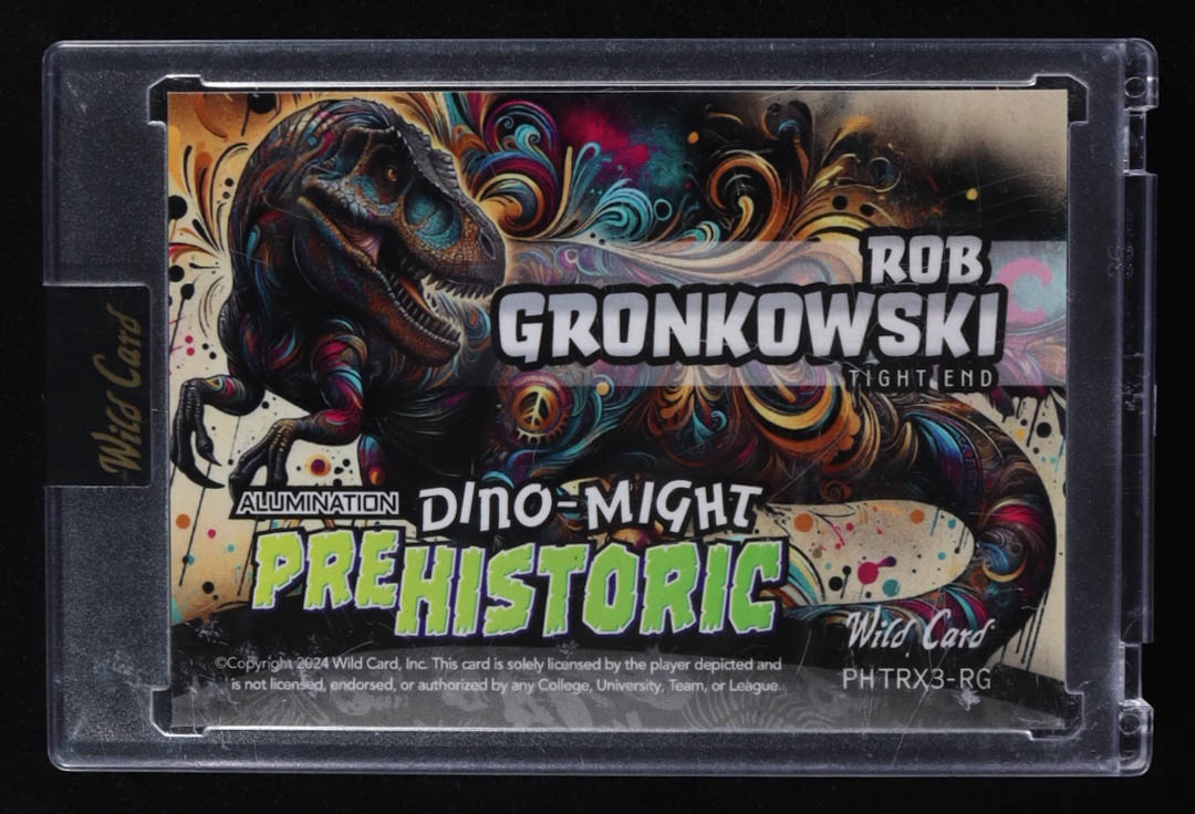 Rob Gronkowski 2024 Wild Card Alumination Dino-Might Prehistoric T-Rex #PHTRX3-RG #1/1 at PristineAuction.com Rob Gronkowski 2024 Wild Card Alumination Dino-Might Prehistoric T-Rex #PHTRX3-RG #1/1 at PristineAuction.com