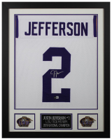 Justin Jefferson Signed Custom Framed Jersey Display (Beckett) at PristineAuction.com