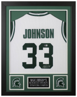 Magic Johnson Signed Custom Framed Jersey Display (Beckett) at PristineAuction.com