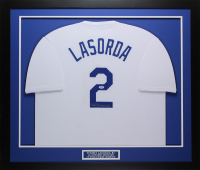 Tommy Lasorda Signed Custom Framed Jersey Display (PSA) at PristineAuction.com