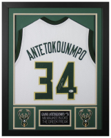 Giannis Antetokounmpo Signed Custom Framed Jersey Display (Beckett) at PristineAuction.com