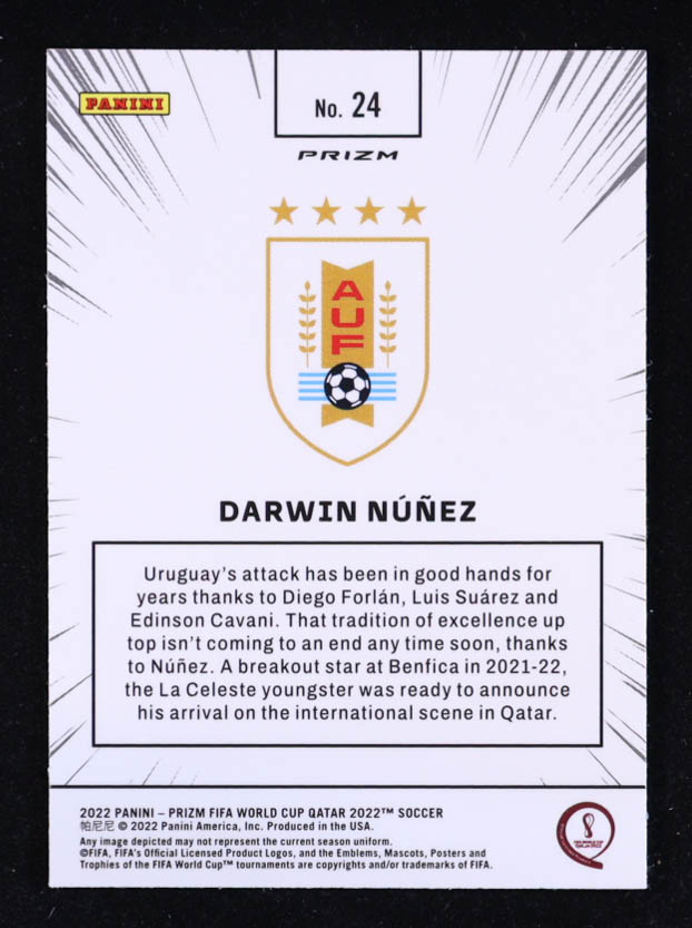 Darwin Nunez 2022 Panini Prizm World Cup Manga #24 at PristineAuction.com Darwin Nunez 2022 Panini Prizm World Cup Manga #24 at PristineAuction.com