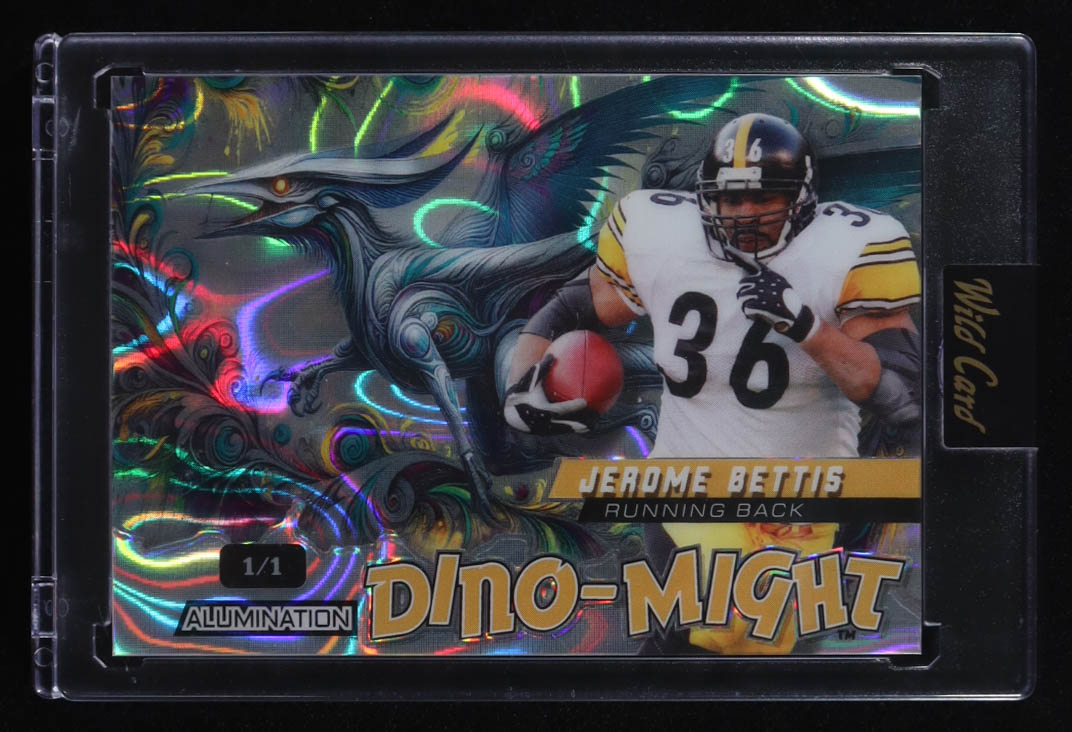 Jerome Bettis 2024 Wild Card Alumination Dino-Might Pterodactyl #OMPTE1-JB #1/1 at PristineAuction.com Jerome Bettis 2024 Wild Card Alumination Dino-Might Pterodactyl #OMPTE1-JB #1/1 at PristineAuction.com