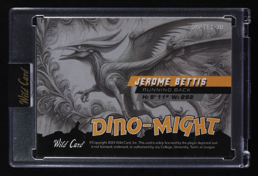 Jerome Bettis 2024 Wild Card Alumination Dino-Might Pterodactyl #OMPTE1-JB #1/1 at PristineAuction.com Jerome Bettis 2024 Wild Card Alumination Dino-Might Pterodactyl #OMPTE1-JB #1/1 at PristineAuction.com