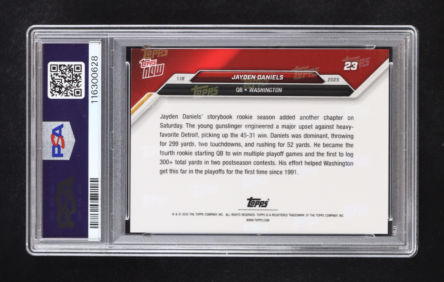 Jayden Daniels 2024 Topps Now #23 RC (PSA 10) at PristineAuction.com Jayden Daniels 2024 Topps Now #23 RC (PSA 10) at PristineAuction.com