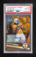 Joe Milton 2023 Bowman Chrome University Autographs Gold Lava Refractors #148 #14/50 RC (PSA 10) at PristineAuction.com