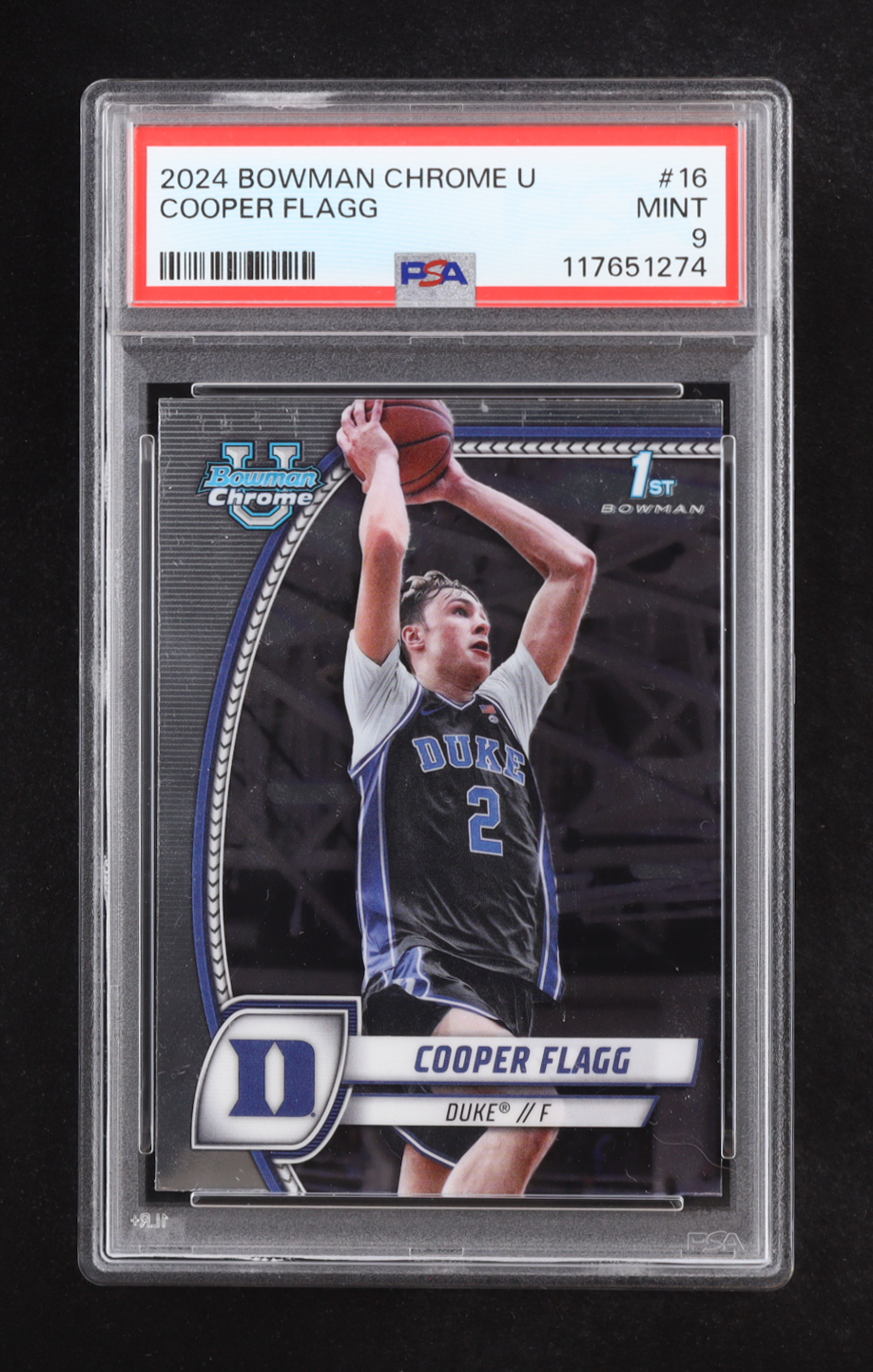 Cooper Flagg 2024-25 Bowman Chrome University #16 RC (PSA 9) at PristineAuction.com Cooper Flagg 2024-25 Bowman Chrome University #16 RC (PSA 9) at PristineAuction.com