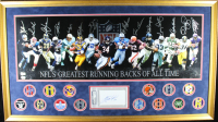 Walter Payton, Barry Sanders, Emmitt Smith | NFL's Greatest Running Backs of All Time LE Custom Framed Print & Index Card Display #2/20 Signed By (15) (Beckett & PSA) at PristineAuction.com
