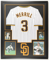 Jackson Merrill Signed Padres Custom Framed Jersey Display (JSA) at PristineAuction.com