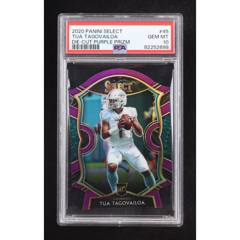 Tua Tagovailoa 2020 Panini Select Die-Cut Purple Prizm #45 RC (PSA 10) at PristineAuction.com