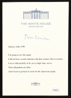 Bill Clinton Signed "Clinton-Lewinsky Scandal" 5x7 Print (JSA) at PristineAuction.com