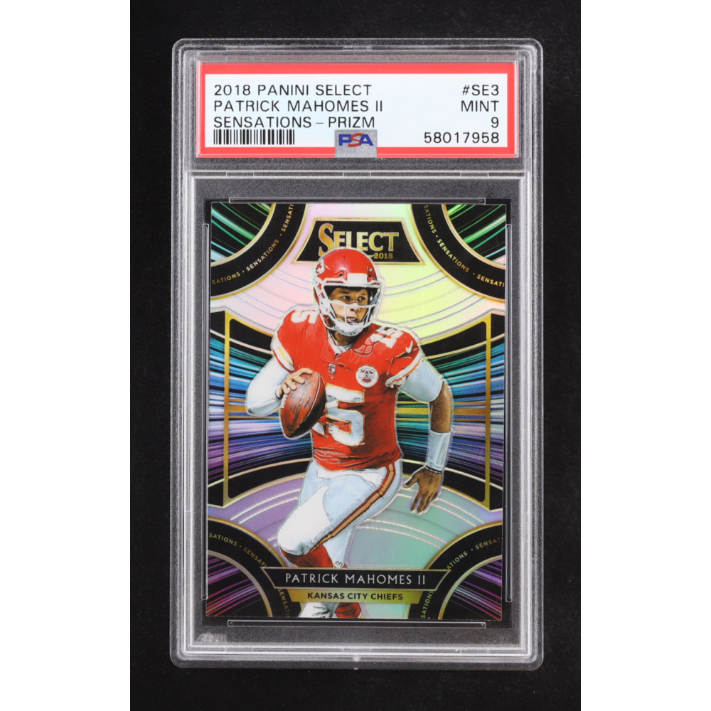 Patrick Mahomes II 2018 Panini Select Sensations Prizm #SE3 (PSA 9) at PristineAuction.com