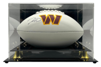 Jayden Daniels Signed Commanders Logo Football with Display Case (Fanatics) at PristineAuction.com