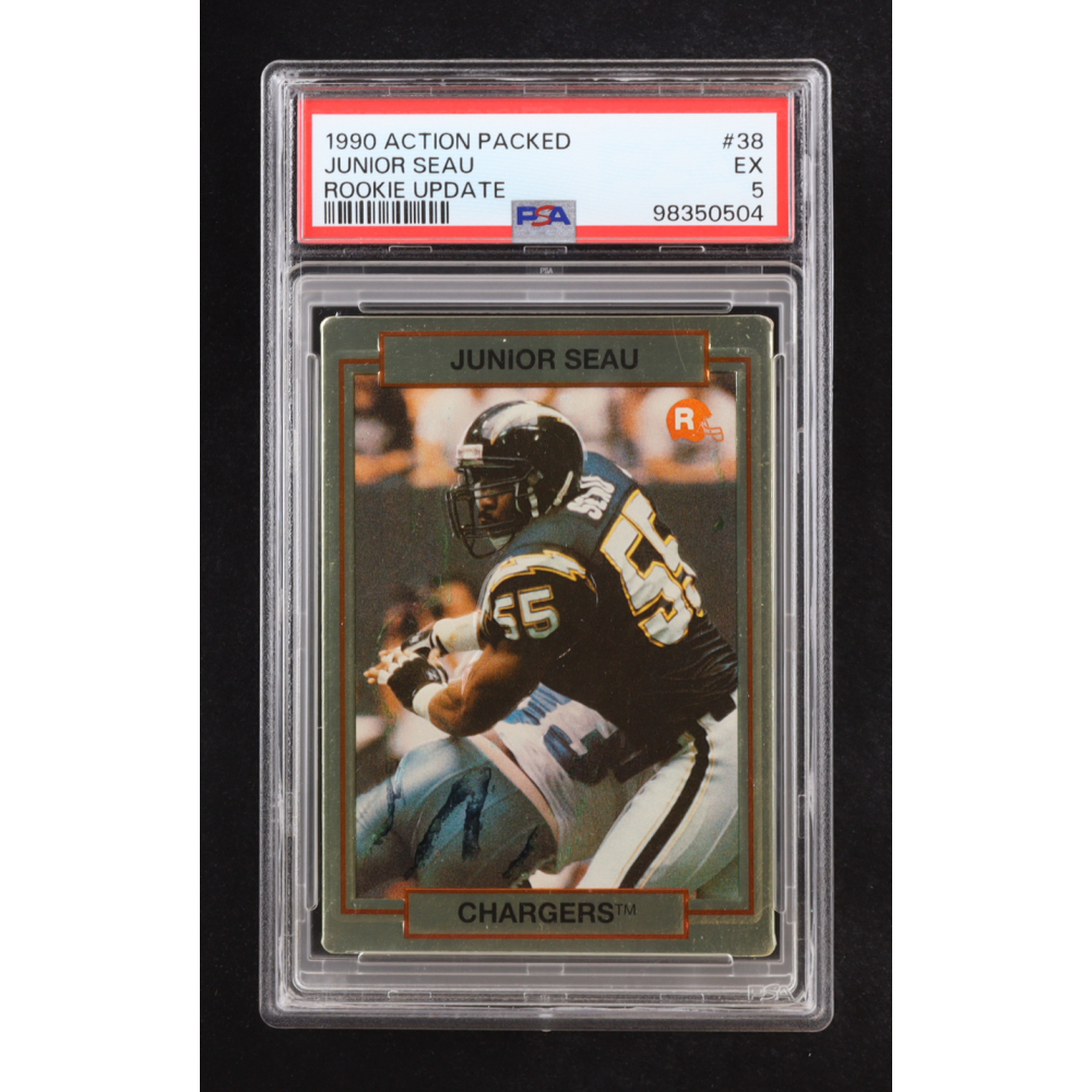 Junior Seau 1990 Action Packed Rookie Update #38 RC (PSA 5) at PristineAuction.com
