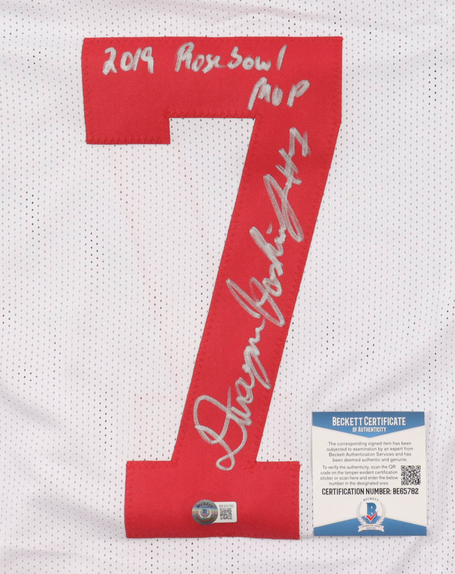 Dwayne Haskins Jr. Signed Jersey Inscribed "2019 Rose Bowl MVP" (Beckett) at PristineAuction.com Dwayne Haskins Jr. Signed Jersey Inscribed "2019 Rose Bowl MVP" (Beckett) at PristineAuction.com