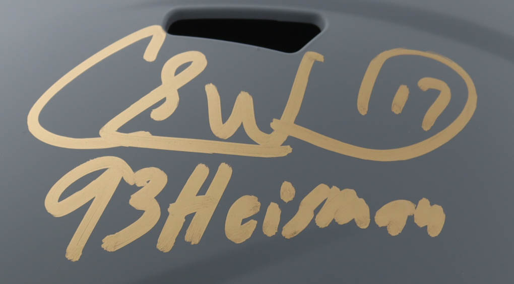 Charlie Ward Signed Florida State Seminoles Full-Size Slate Alternate Speed Helmet Inscribed "93 Heisman" (Schwartz) at PristineAuction.com Charlie Ward Signed Florida State Seminoles Full-Size Slate Alternate Speed Helmet Inscribed "93 Heisman" (Schwartz) at PristineAuction.com
