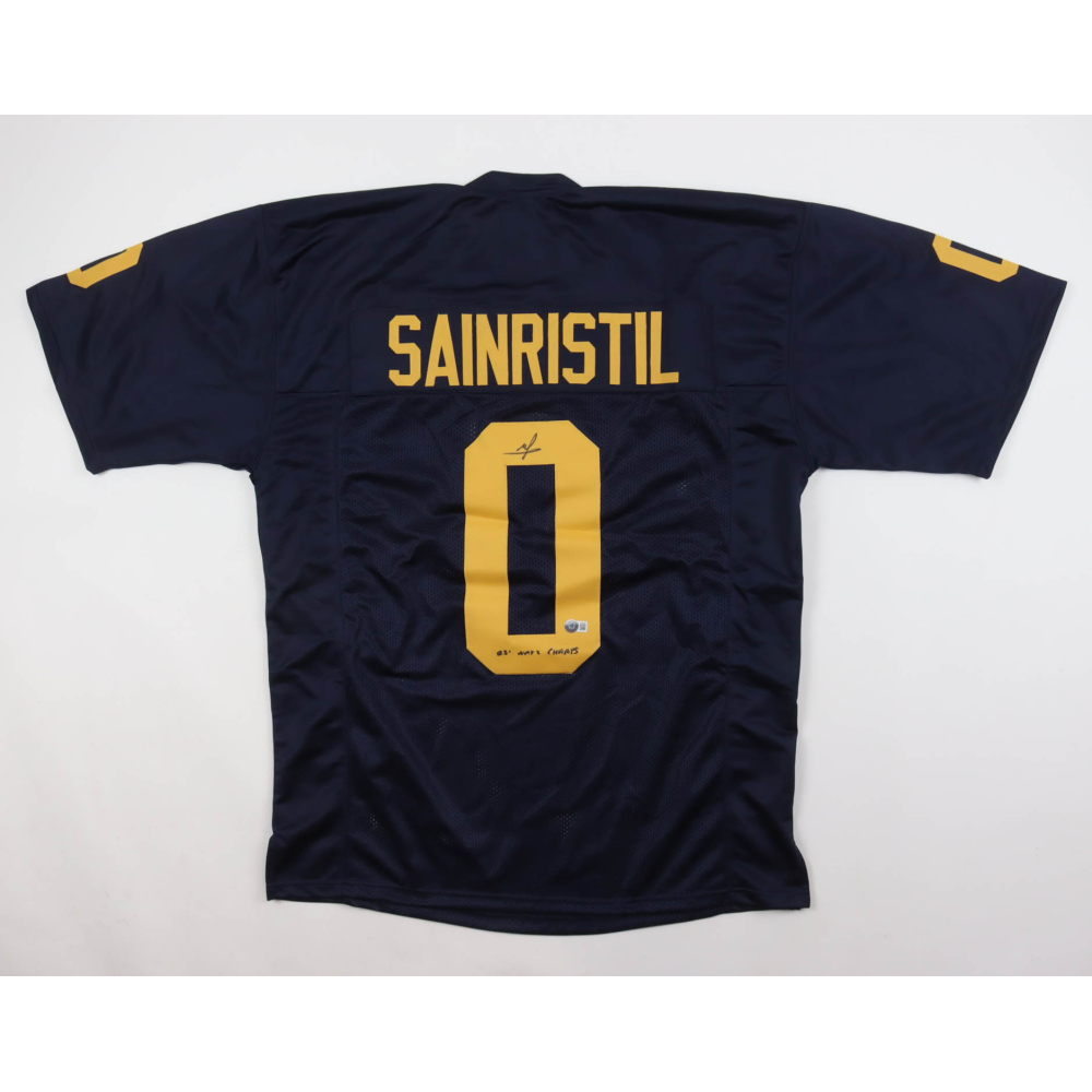 Mike Sainristil Signed Jersey Inscribed "23' Nat'l Champs" (Beckett) at PristineAuction.com