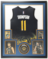 Klay Thompson Signed Warriors Custom Framed Jersey Display (Beckett) at PristineAuction.com