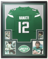 Joe Namath Signed Jets Custom Framed Jersey Display (Beckett) at PristineAuction.com