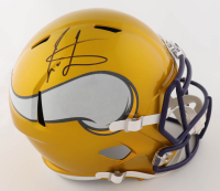 Cris Carter Signed Vikings Full-Size Flash Alternate Speed Helmet (Schwartz) at PristineAuction.com