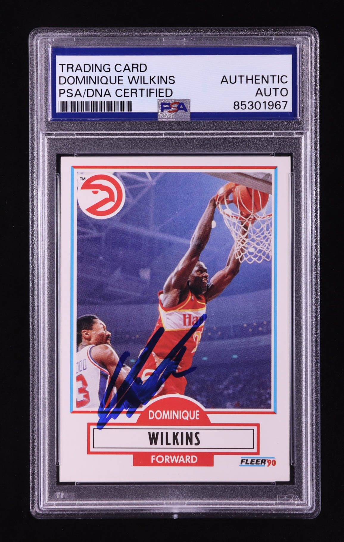 Dominique Wilkins Signed 1990-91 Fleer #6 (PSA Authentic) at PristineAuction.com Dominique Wilkins Signed 1990-91 Fleer #6 (PSA Authentic) at PristineAuction.com
