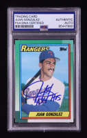 Juan Gonzalez Signed 1990 Topps #331 RC "434 HRs" (PSA Authentic) at PristineAuction.com