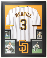 Jackson Merrill Signed Padres Custom Framed Jersey Display (JSA) at PristineAuction.com