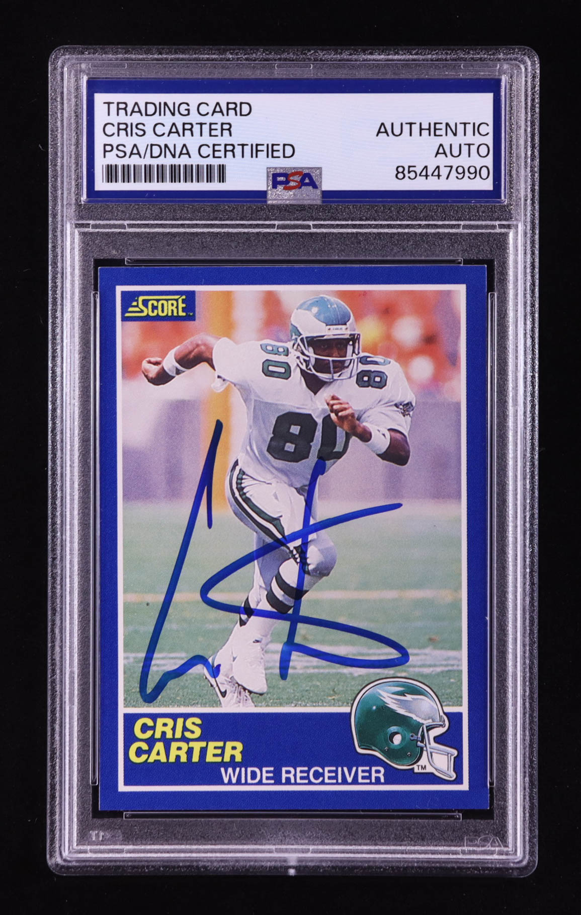 Cris Carter Signed 1989 Score #72 RC (PSA Authentic) at PristineAuction.com Cris Carter Signed 1989 Score #72 RC (PSA Authentic) at PristineAuction.com