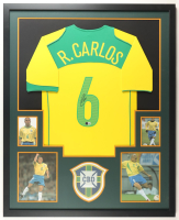 Roberto Carlos Signed Team Brazil Custom Framed Jersey Display (Beckett) at PristineAuction.com
